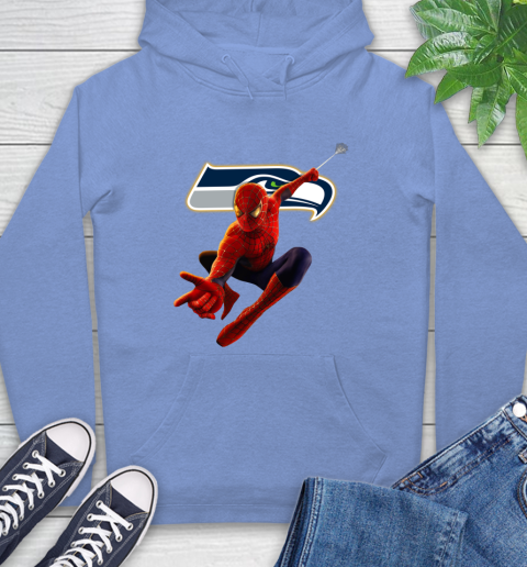 NFL Spider Man Avengers Endgame Football Seattle Seahawks Hoodie 11
