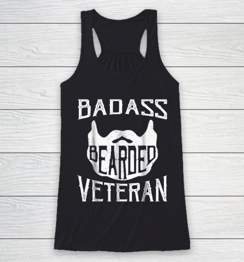 Grandpa Funny Gift Apparel  Badass Bearded Uncle Grandpa Dad Veterans Day Racerback Tank