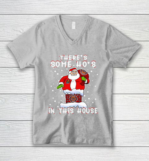 Phoenix Suns Christmas There Is Some Hos In This House Santa Stuck In The Chimney NBA V-Neck T-Shirt 3