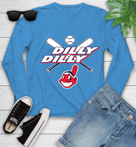 MLB Cleveland Indians Dilly Dilly Baseball Sports Youth Long Sleeve 7