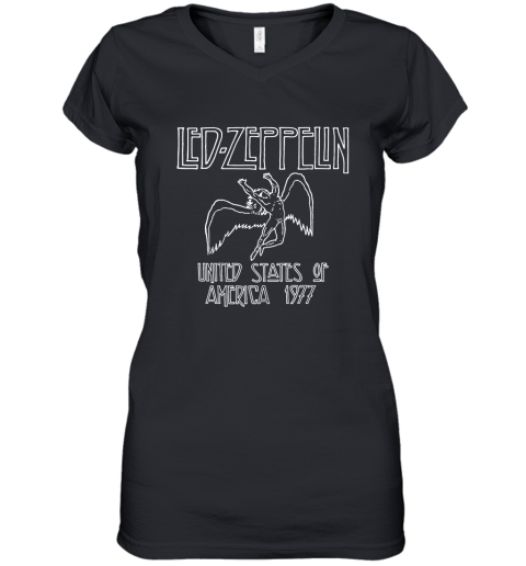 Led Zeppelin 1977 Tour Unisex Crewneck Women's V-Neck T-Shirt
