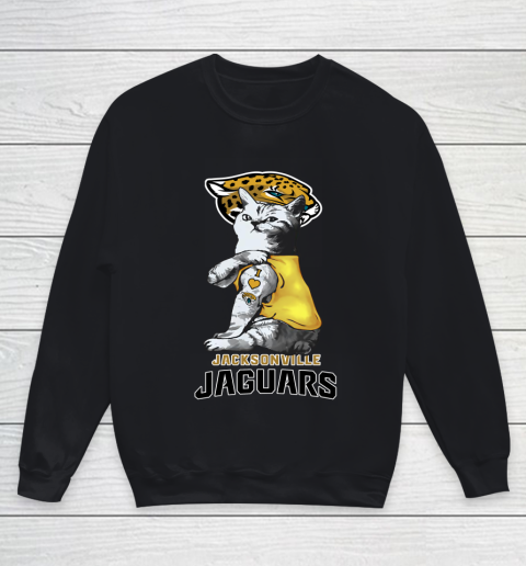 NFL Football My Cat Loves Jacksonville Jaguars Youth Sweatshirt