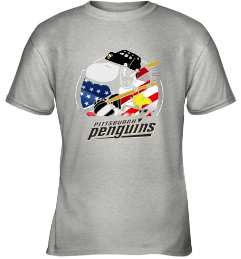 Pittsburg Peguins Ice Hockey Snoopy And Woodstock NHL Youth T-Shirt