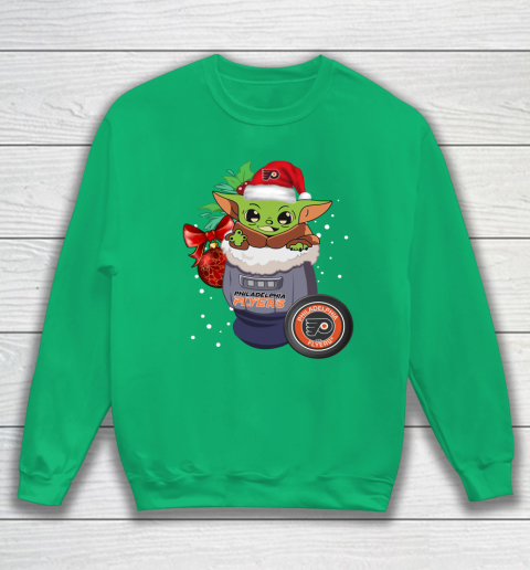 Philadelphia Flyers Christmas Baby Yoda Star Wars Funny Happy NHL Sweatshirt 6