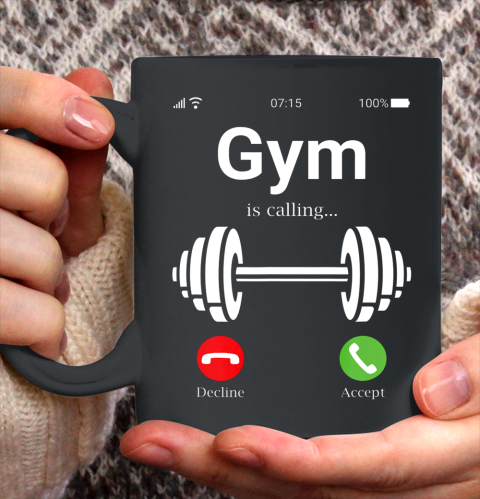 Gym is calling Shirt Funny bodybuilder Muscle Training Day iPhone Ceramic Mug 11oz
