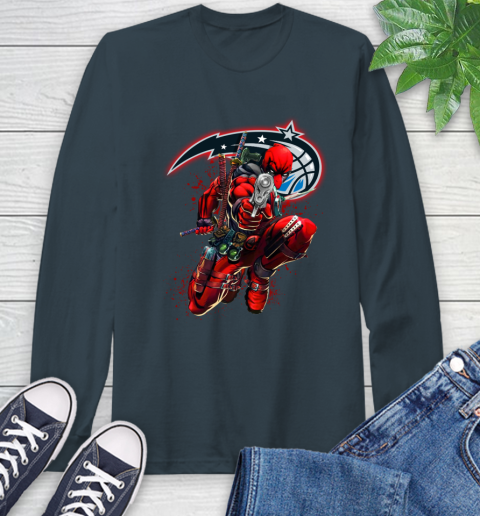 NBA Deadpool Marvel Comics Sports Basketball Orlando Magic Long Sleeve T-Shirt 8