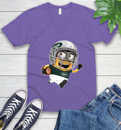 NFL New York Jets Minions Disney Football Sports V-Neck T-Shirt 10