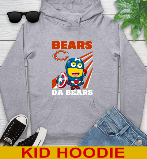 NFL Football Chicago Bears Captain America Marvel Avengers Minion Shirt Youth Hoodie 6