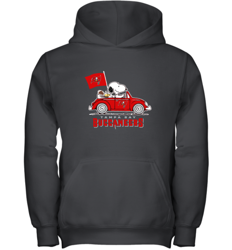 Snoopy And Woodstock Ride The Tampa Bay Buccaneers Car NFL Youth Hoodie
