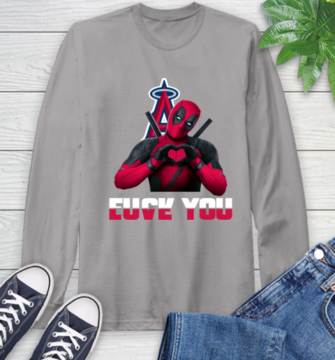 MLB Los Angeles Angels Deadpool Love You Fuck You Baseball Sports Long Sleeve T-Shirt 6
