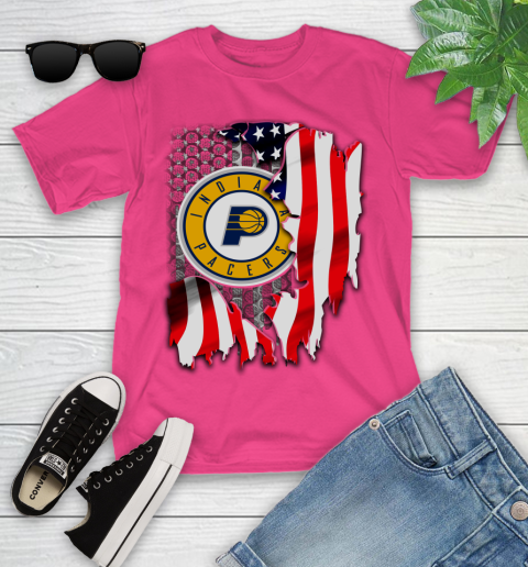 Indiana Pacers NBA Basketball American Flag Youth T-Shirt 11