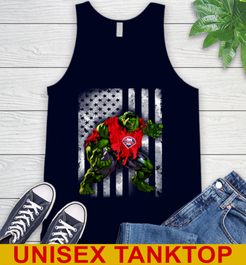 Philadelphia Phillies Hulk Marvel Avengers MLB Baseball American Flag Tank Top 2