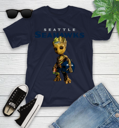 Seattle Seahawks NFL Football Groot Marvel Guardians Of The Galaxy Youth T-Shirt 3