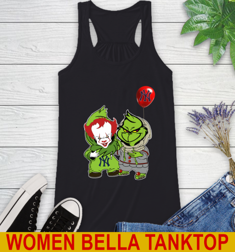 Baby Pennywise Grinch Christmas MLB Baseball New York Yankees Racerback Tank 2