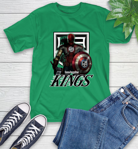 NHL Captain America Thor Spider Man Hawkeye Avengers Endgame Hockey Los Angeles Kings T-Shirt 7