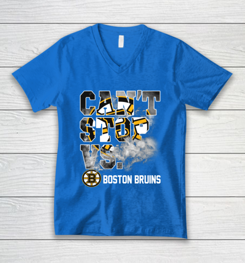 NHL Boston Bruins Hockey Can't Stop Vs V-Neck T-Shirt 5