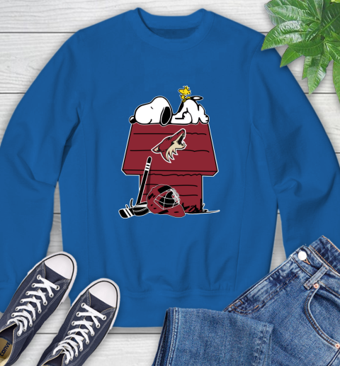 Arizona Coyotes NHL Hockey Snoopy Woodstock The Peanuts Movie Sweatshirt 8