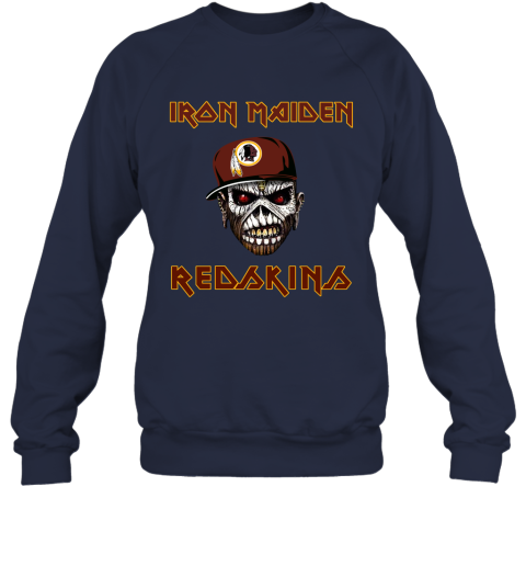 NFL Washington Redskins Iron Maiden Rock Band Music Football Sports Asp9mO7m2TM sweatshirt 35 95 151514 front navy