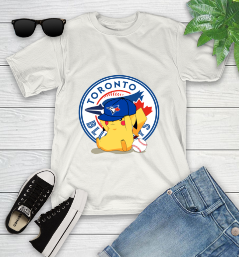 MLB Pikachu Baseball Sports Toronto Blue Jays Youth T-Shirt