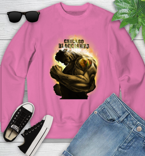 Chicago Blackhawks NHL Hockey Hulk Marvel Avengers Sports Youth Sweatshirt 6