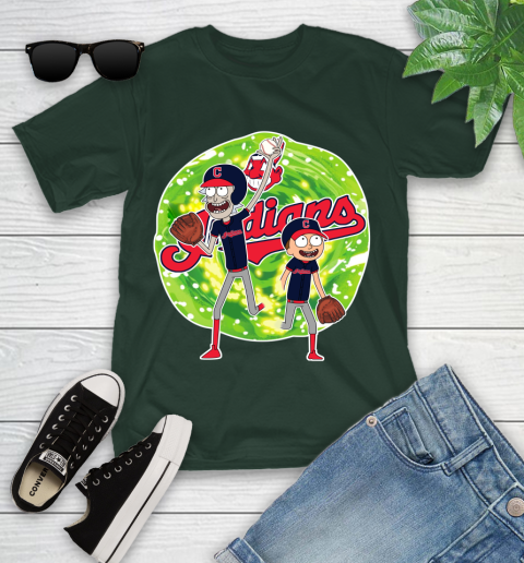MLB Cleveland Indians Rick And Morty Baseball Sports Youth T-Shirt 5