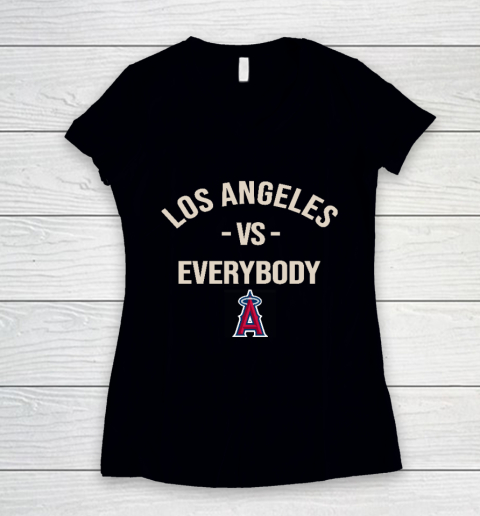 Los Angeles Angels Vs Everybody Women's V-Neck T-Shirt