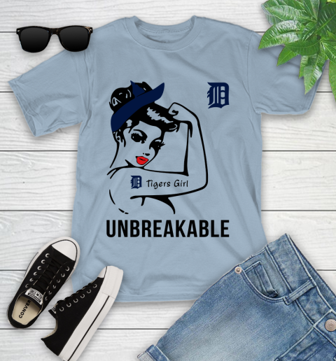 MLB Detroit Tigers Girl Unbreakable Baseball Sports Youth T-Shirt 6
