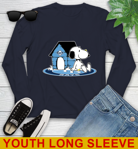MLB Baseball Tampa Bay Rays Snoopy The Peanuts Movie Shirt Youth Long Sleeve 3
