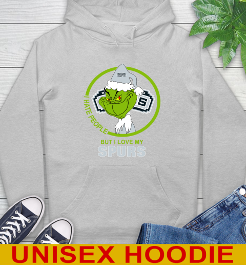 San Antonio Spurs NBA Christmas Grinch I Hate People But I Love My Favorite Basketball Team Hoodie 6