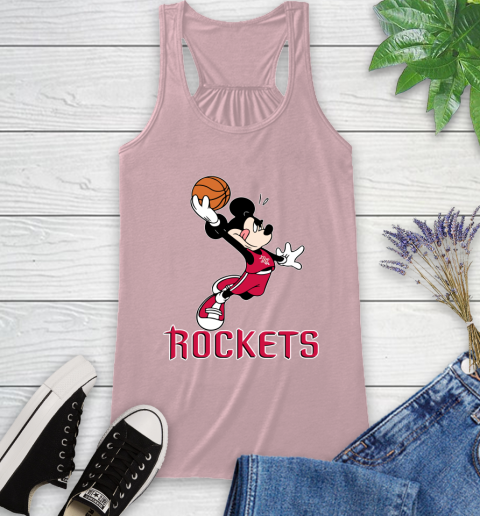 NBA Basketball Houston Rockets Cheerful Mickey Mouse Shirt Racerback Tank 10