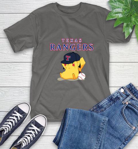 MLB Pikachu Baseball Sports Texas Rangers T-Shirt 9