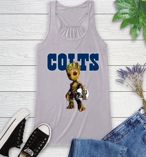 Indianapolis Colts NFL Football Groot Marvel Guardians Of The Galaxy Racerback Tank 5
