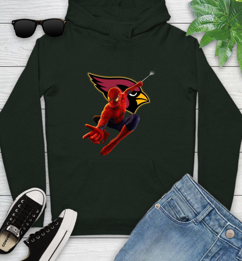 NFL Spider Man Avengers Endgame Football Arizona Cardinals Youth Hoodie 13