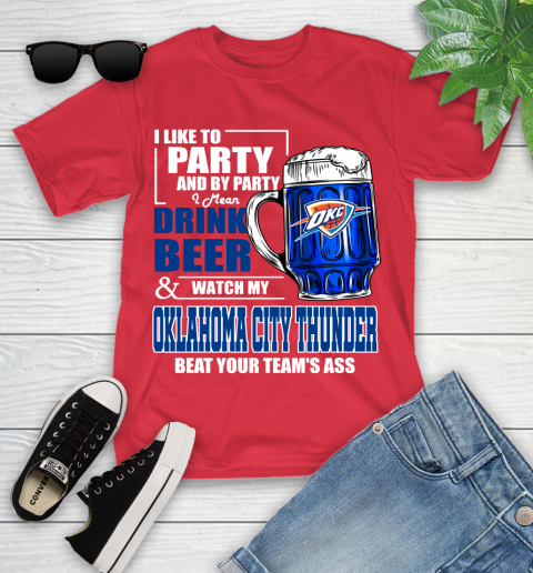 NBA Drink Beer and Watch My Oklahoma City Thunder Beat Your Team's Ass Basketball Youth T-Shirt 13