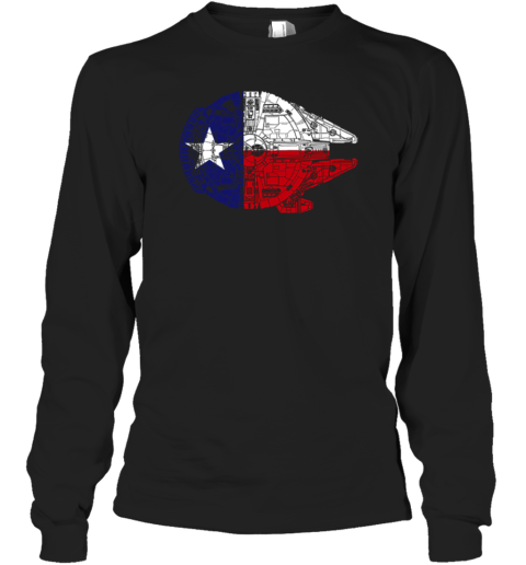 Texas Flag And The Millennium Falcon Long Sleeve T-Shirt