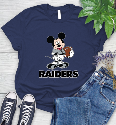 NFL Football Oakland Raiders Cheerful Mickey Mouse Shirt Women's T-Shirt 12