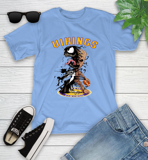 NFL Minnesota Vikings Football Venom Groot Guardians Of The Galaxy Youth T-Shirt 11