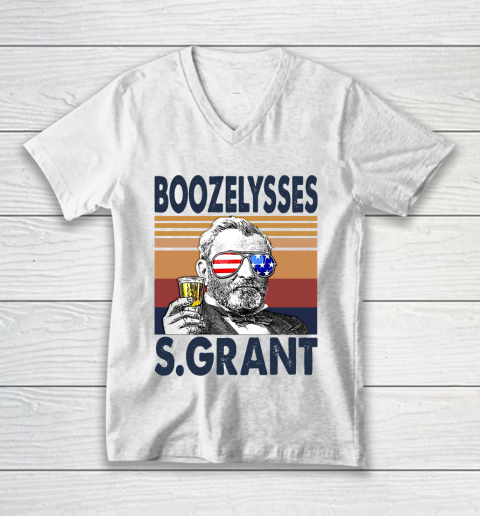 Boozelysses S.Grant Drink Independence Day The 4th Of July Shirt V-Neck T-Shirt