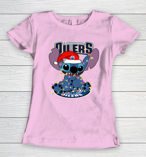 Edmonton Oilers NHL Hockey noel stitch Christmas Women's T-Shirt 6