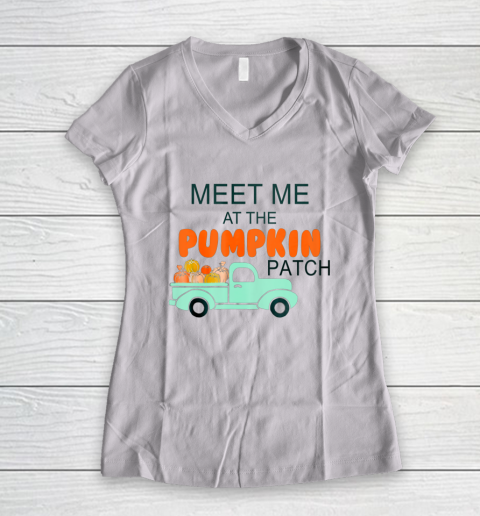 Halloween Costume Shirt Meet Me At The Pumpkin Patch Women's V-Neck T-Shirt