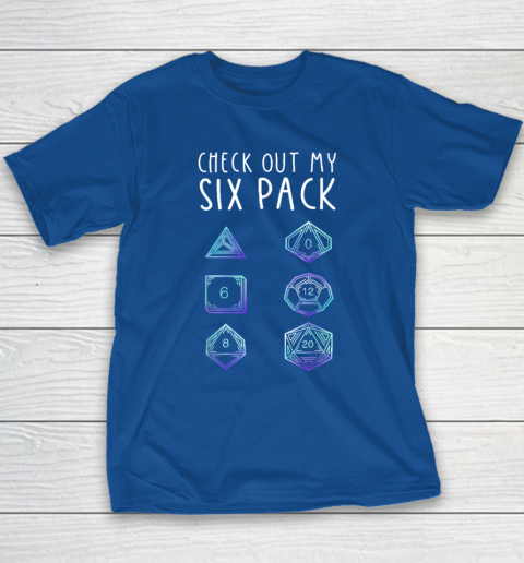 Funny Check Out My Six Pack Dice For Dragons D20 RPG Gamer Youth T-Shirt 6