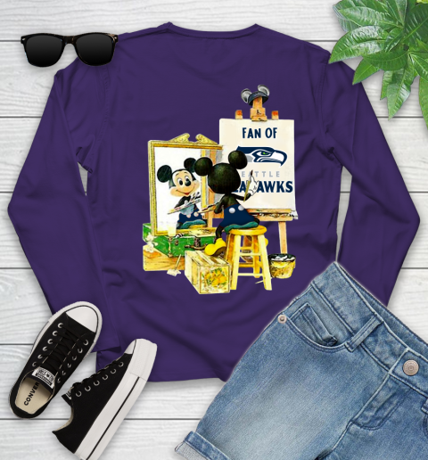 NFL Football Seattle Seahawks Mickey Drawing Shirt 116