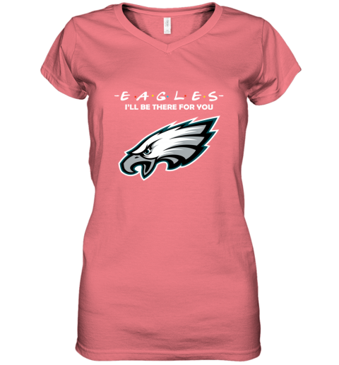 jnz9 philadelphia eagles friends i39 ll be there for you women v neck t shirt 39 front coral