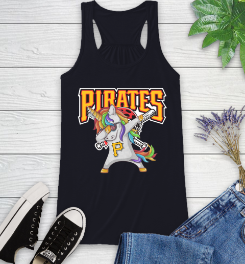 Pittsburgh Pirates MLB Baseball Funny Unicorn Dabbing Sports Racerback Tank 10