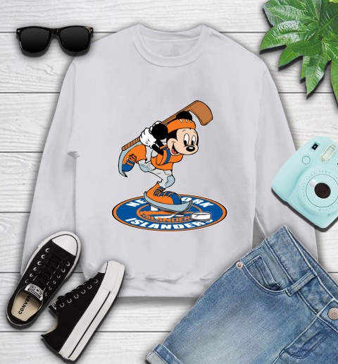 NHL Hockey New York Islanders Cheerful Mickey Disney Shirt Youth Sweatshirt 4