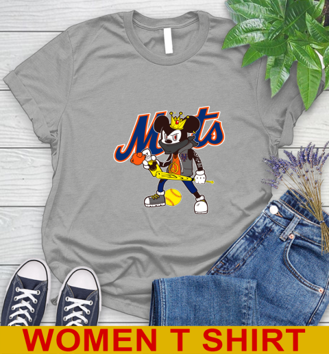 New York Mets MLB Baseball Mickey Peace Sign Sports Women's T-Shirt 11