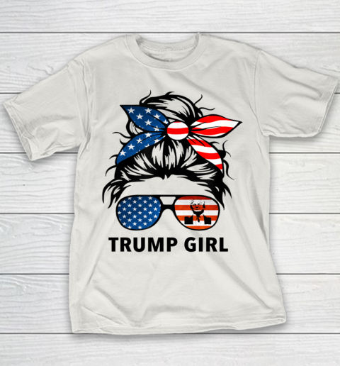 Trump Girl American Flag Glass Youth T-Shirt 8