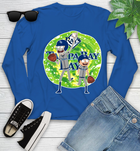 MLB Tampa Bay Rays Rick And Morty Baseball Sports Youth Long Sleeve 9