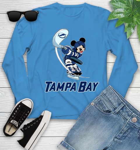 NHL Hockey Tampa Bay Lightning Cheerful Mickey Mouse Shirt Youth Long Sleeve 7