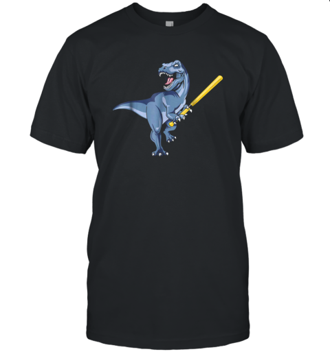 Dinosaur Baseball Shirt October Bat Ball Park Kid TRex Gift Unisex Jersey Tee